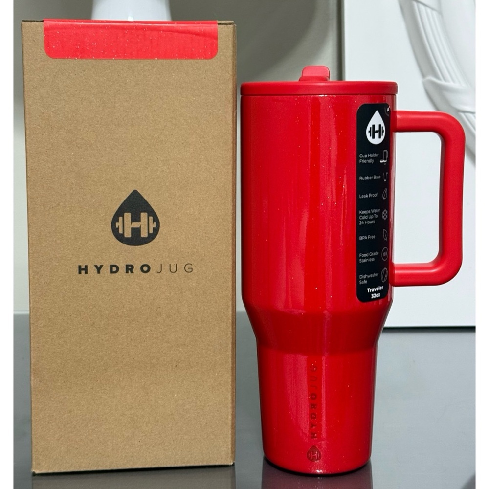 HydroJug 32oz Traveler, HOLLY‎ RED